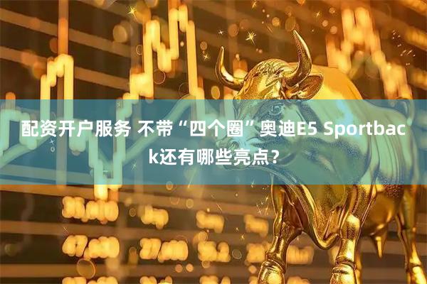 配资开户服务 不带“四个圈”奥迪E5 Sportback还有哪些亮点？